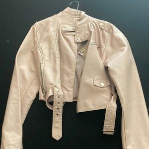 Ashley Outerwear Pink Leather Jacket